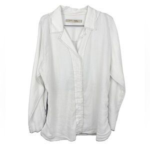 Cynthia Ashby White Linen Shirt Lagenlook